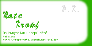 mate kropf business card