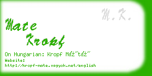 mate kropf business card